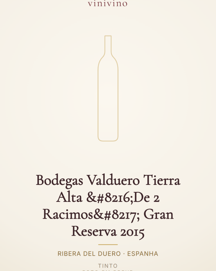 Bodegas Valduero Tierra Alta ‘De 2 Racimos’ Gran Reserva 2015